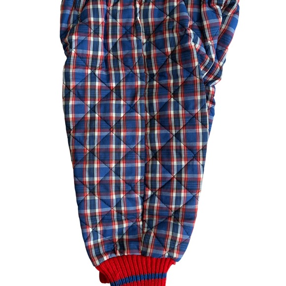 UNISEX Sweater and Pants Set Red White Blue Knit Top Quilted Plaid Bottoms NEW - Picture 8 of 15